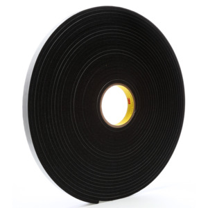 3M 7000047498 Vinyl Foam Tape, Black, 3/4 in x 18 yd, 250 mil, 4504 Series