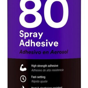 3M™ 021200-82618 Yellow 80 Rubber and Vinyl Spray Adhesive – 539 Gram (19 oz) Aerosol Can