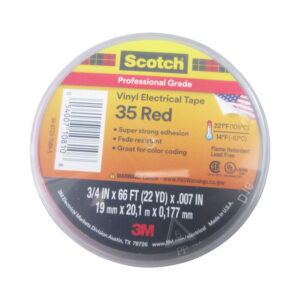 3M™ 054007-10810 Scotch® 35 Red 7 Mil Professional Grade Vinyl Electrical Tape – 3/4″ x 66′ Roll